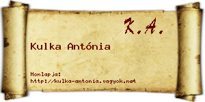 Kulka Antónia névjegykártya